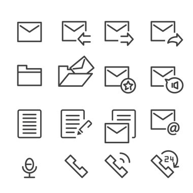 posta ve telefon simgesi. çizgi vektör