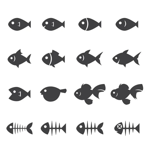 Icono de pescado set.vector eps10 . — Archivo Imágenes Vectoriales