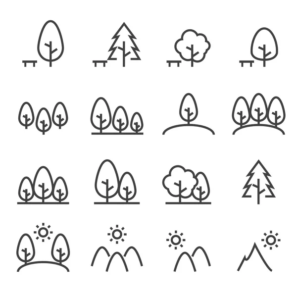 Montagna e albero icon.vector eps10 . — Vettoriale Stock