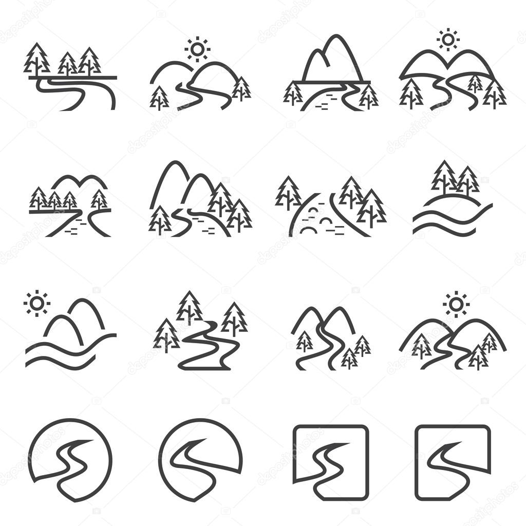 River icon set.vector eps10.