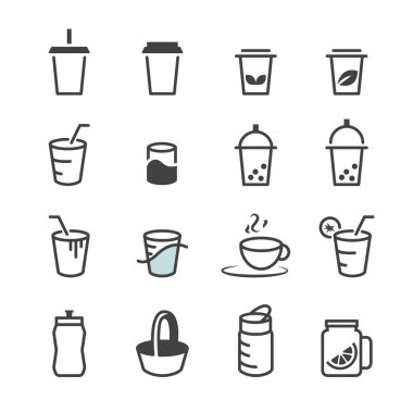 drink line icon.set of design element. clipart