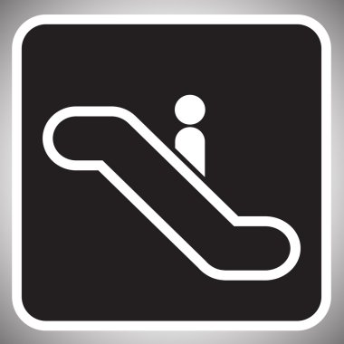 yürüyen merdiven bilgi sinyal, vektör.