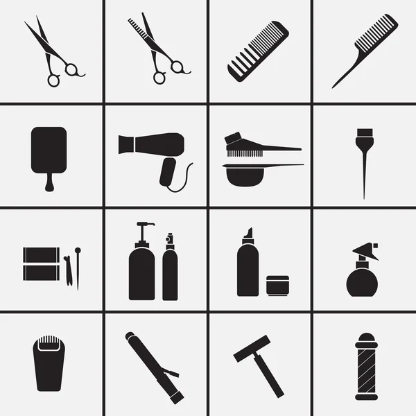 Kappers apparatuur pictogrammen — Stockvector