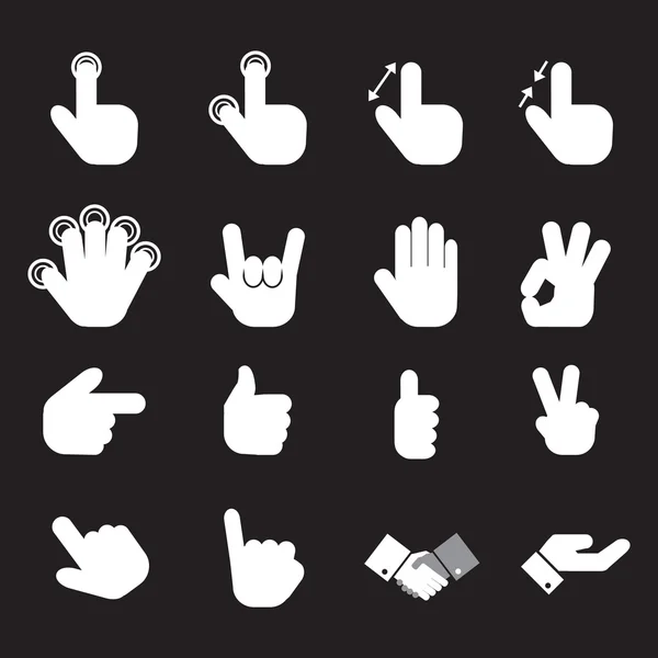 Hand icon set.vector — Stock Vector