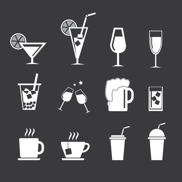 Set de iconos de bebidas vectoriales — Vector de stock