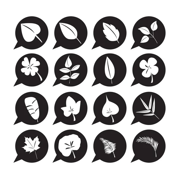 Leaf icon vector set — Stock Vector