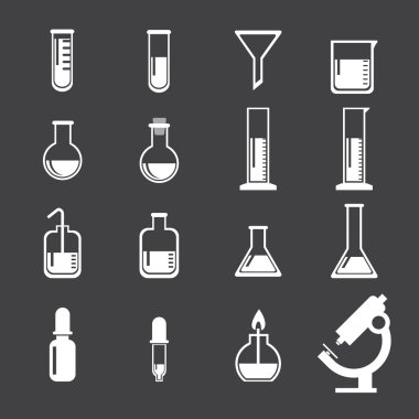 Laboratuvar ekipmanları simge kümesi