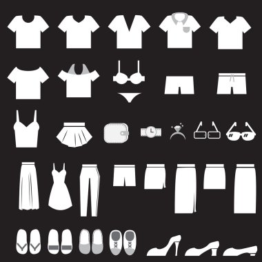 Vector Set of Clothes Icons clipart