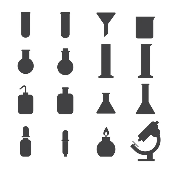 Set of laboratory equipment icon — Stock Vector