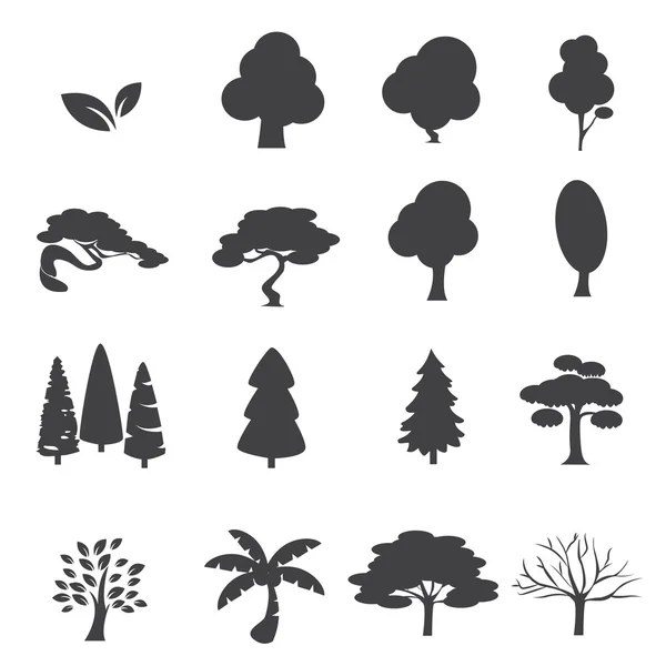 Jeu d'icônes arbres — Image vectorielle