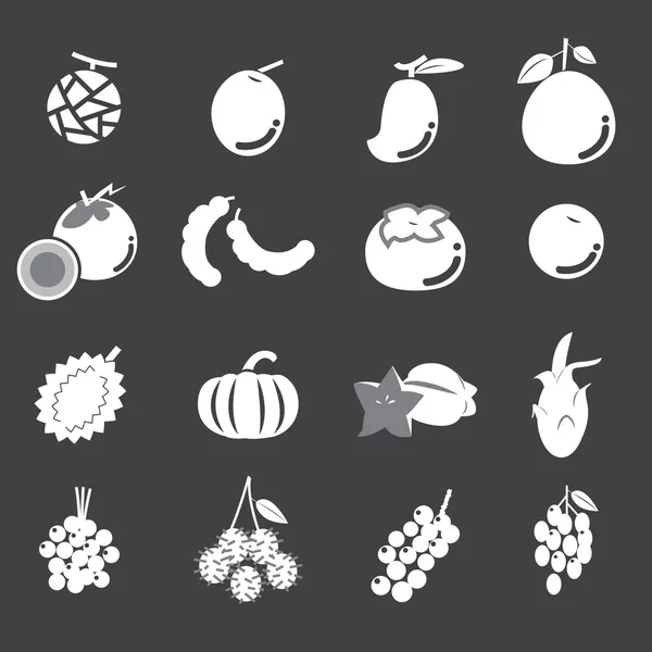 Set ikon buah - Stok Vektor