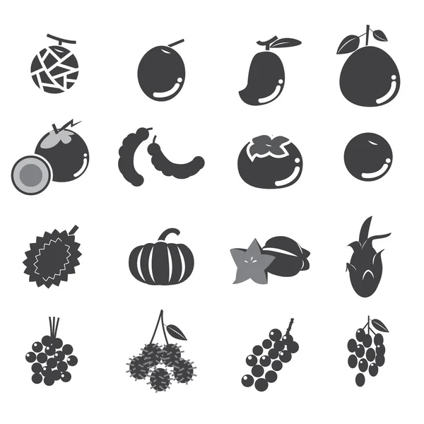 Set di icone di frutta — Vettoriale Stock
