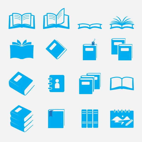 Books icon set — Stock Vector