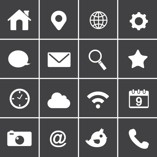 Vector aplicación básica web iconos — Archivo Imágenes Vectoriales