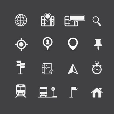 harita simgelerini ve konumu simgeler