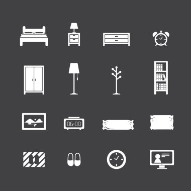 Yatak odası Icon set