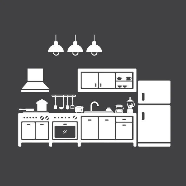 Vector illustration of kitchen — Stock Vector