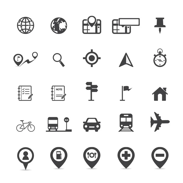 Map Icons and Location Icons — Stock Vector