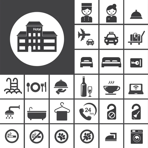 Conjunto de icono del hotel — Vector de stock