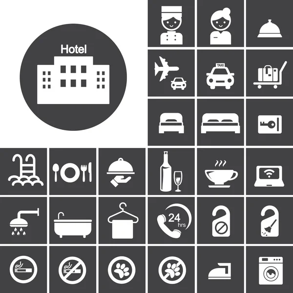 Conjunto de icono del hotel — Vector de stock