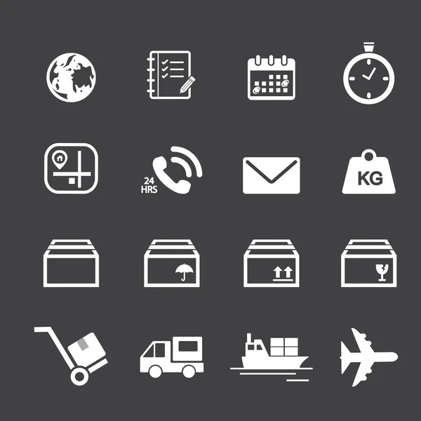 Přepravní a logistické ikony — Stockový vektor
