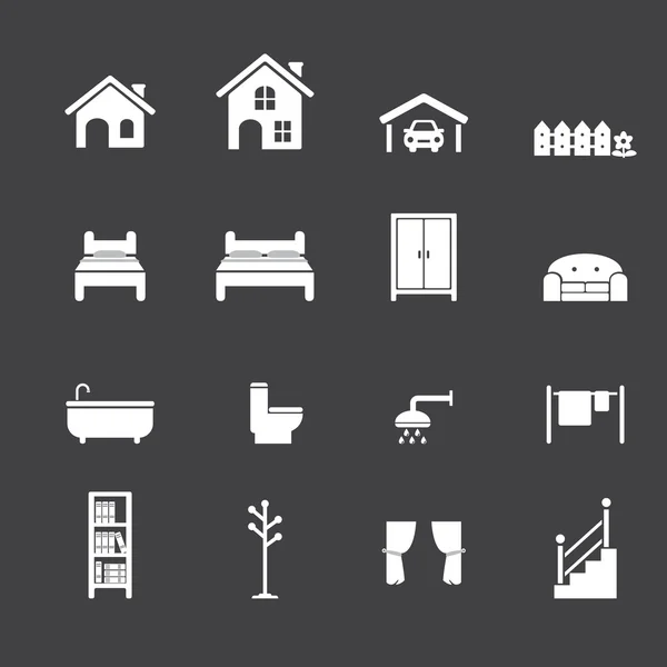 Iconos relacionados con la casa — Vector de stock