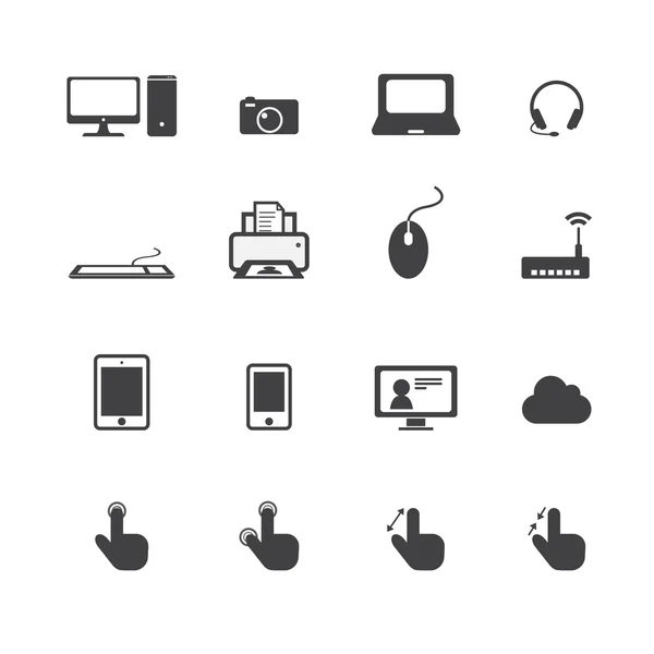 Computer and phone icons — Stock Vector