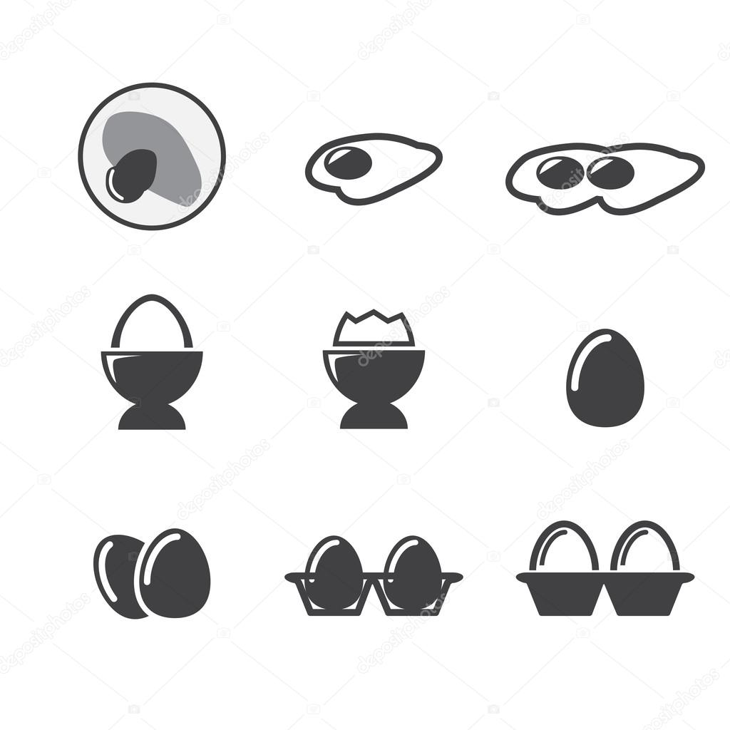 Egg icon set