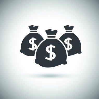 Üç çanta ile para simgesi