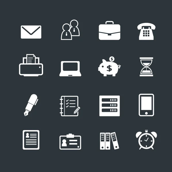 Ufficio Lavoro Posto di lavoro Business Financial Web Icons — Vettoriale Stock