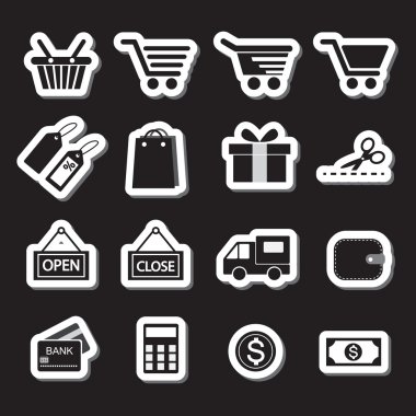 alışveriş Icon set. SIMPLUS serisi