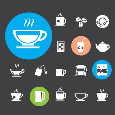 123-2coffee ve çay Icon set