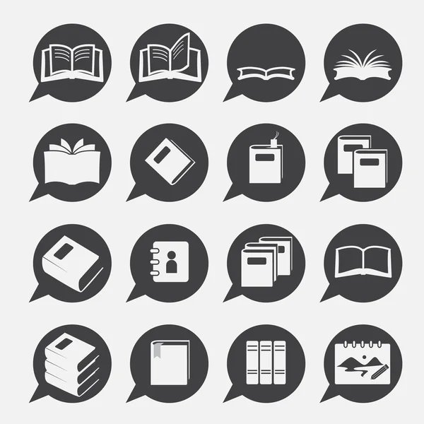 Books icon set — Stock Vector