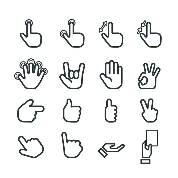 Hand icon set — Stock Vector