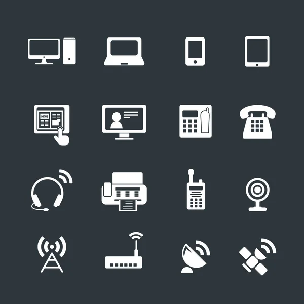 Iconos del dispositivo de comunicación — Vector de stock