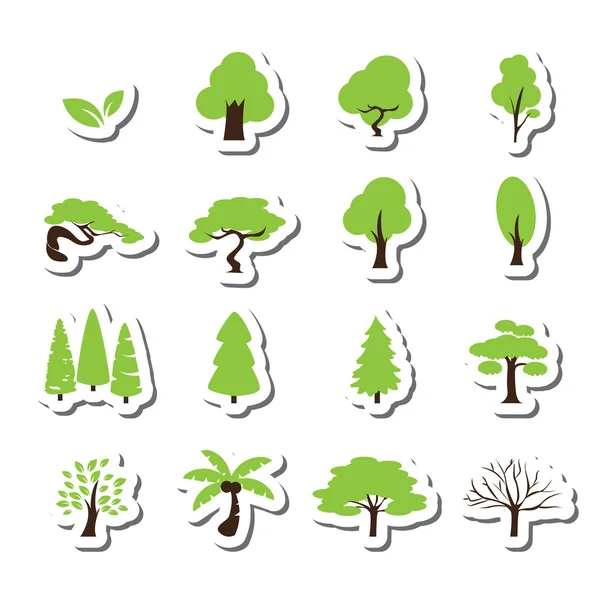 Trees icon set — Stock Vector