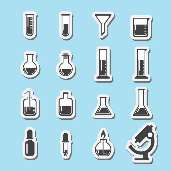 Set of laboratory equipment icon — Stock Vector