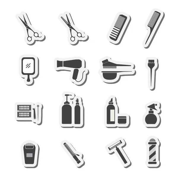 Hairdressing equipment icons — Stock Vector