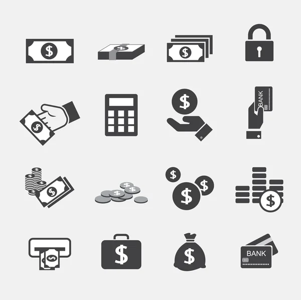 Conjunto de iconos de dinero — Vector de stock