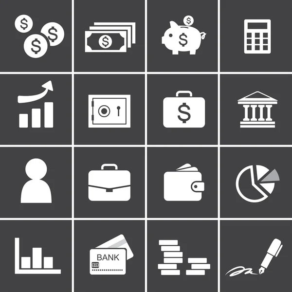 Money, finance, banking icons — Stock Vector