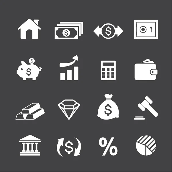 Iconos de inversión financiera — Vector de stock