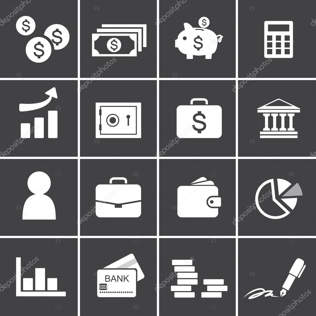 Money, finance, banking icons