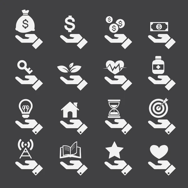 Hand concept icons — Stock Vector