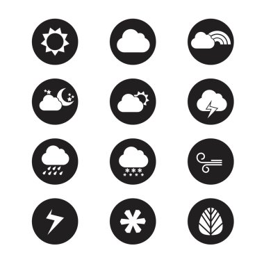 218flat tasarım stili hava durumu simgeleri