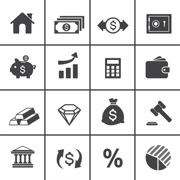 Iconos de inversión financiera — Vector de stock