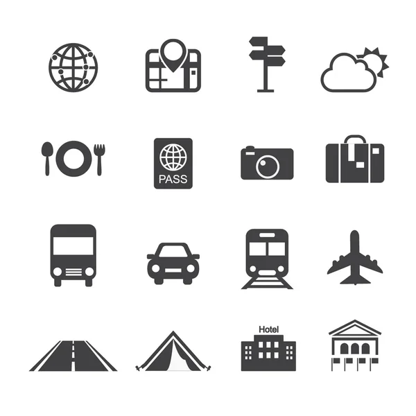 Iconos de viajes y transporte — Archivo Imágenes Vectoriales
