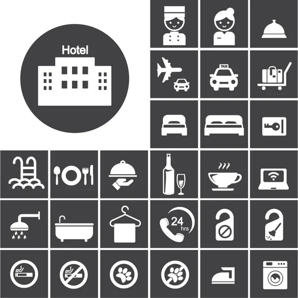 Conjunto de icono del hotel — Vector de stock