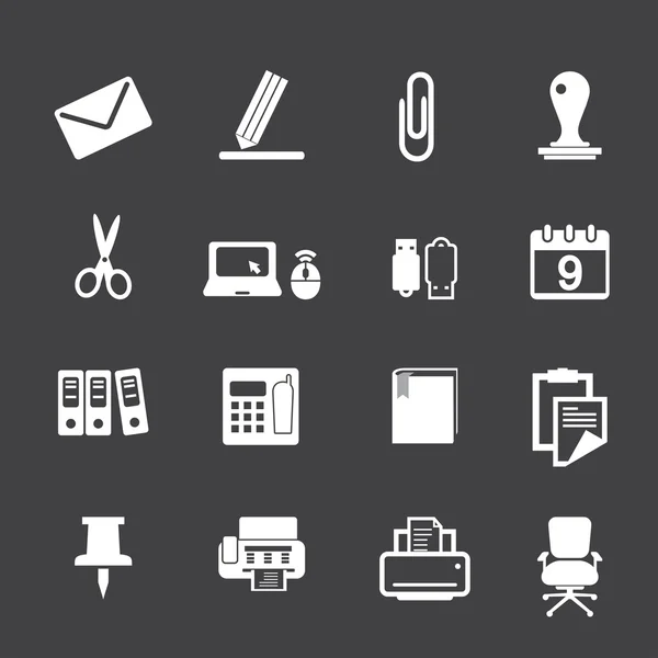 Ensemble d'icônes fournitures de bureau — Image vectorielle