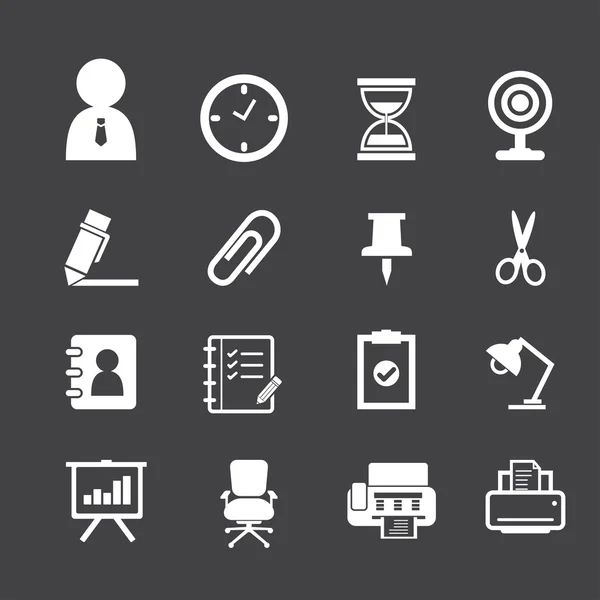 Iconos de negocios e iconos de oficina — Vector de stock