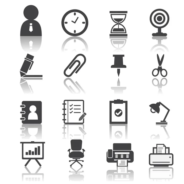 Iconos de negocios e iconos de oficina — Vector de stock